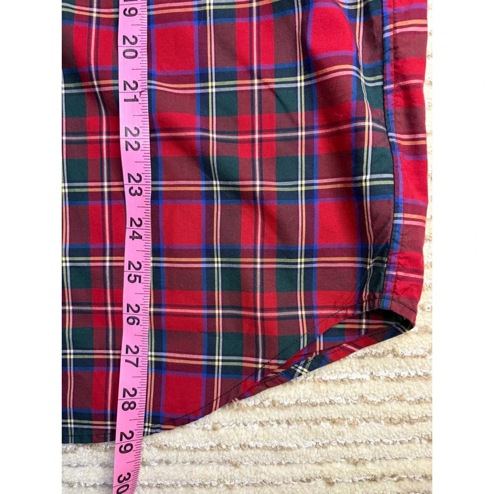 Ralph Lauren Boys XL 18-20 Red Plaid Cotton Button Down Shirt Long Sleeve Tartan